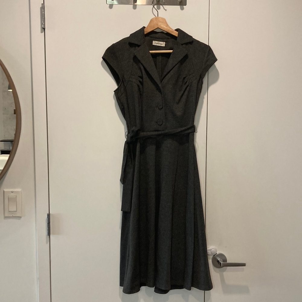 Calvin Klein herringbone pattern dress